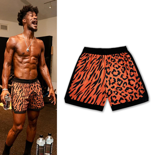 训练跑步裤 SD国潮运动裤 男女街球短裤 篮球五分短裤 豹纹 街头篮球裤