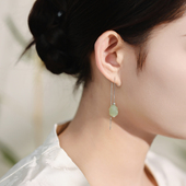 耳饰 国风长款 原创玉兔流苏925银和田玉兔子耳线 古风和田玉耳坠