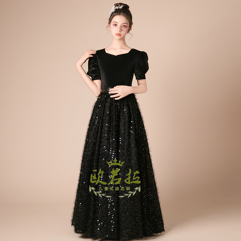 儿童高端轻奢小众朗诵管乐团长裙