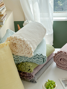 冬季韩国夹棉床单加厚单件床盖三件套 保暖牛奶绒绗缝宿舍床褥子