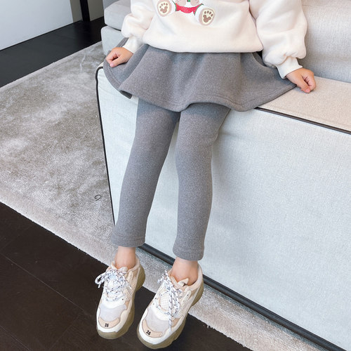 假两件裙裤加绒加厚儿童外穿