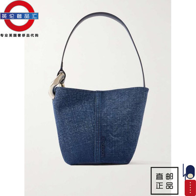 英伦代购 1女新款JW ANDERSON 带缀饰牛仔布小号手提包 伦敦包邮