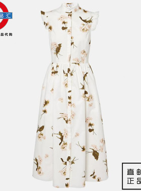 英伦代购 4女新款ERDEM 花棉府绸中长裙 伦敦包邮