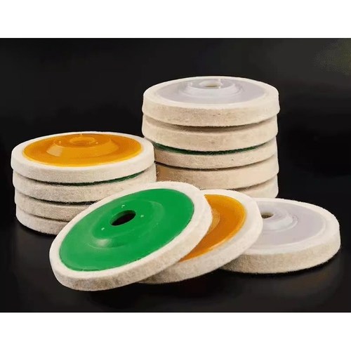 羊毛轮镜面抛光轮角磨机打磨不锈钢木工家具玻璃精细抛光片毛毡轮