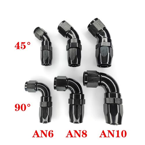 汽车改装全流量油冷铝合金AN6 45°AN8AN10 90°度Full Flow接头