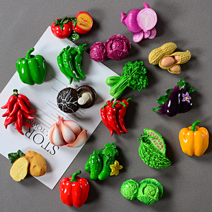 饰留言贴磁扣吸铁石 素食主义3D立体仿真蔬菜冰箱贴磁贴磁性磁铁装