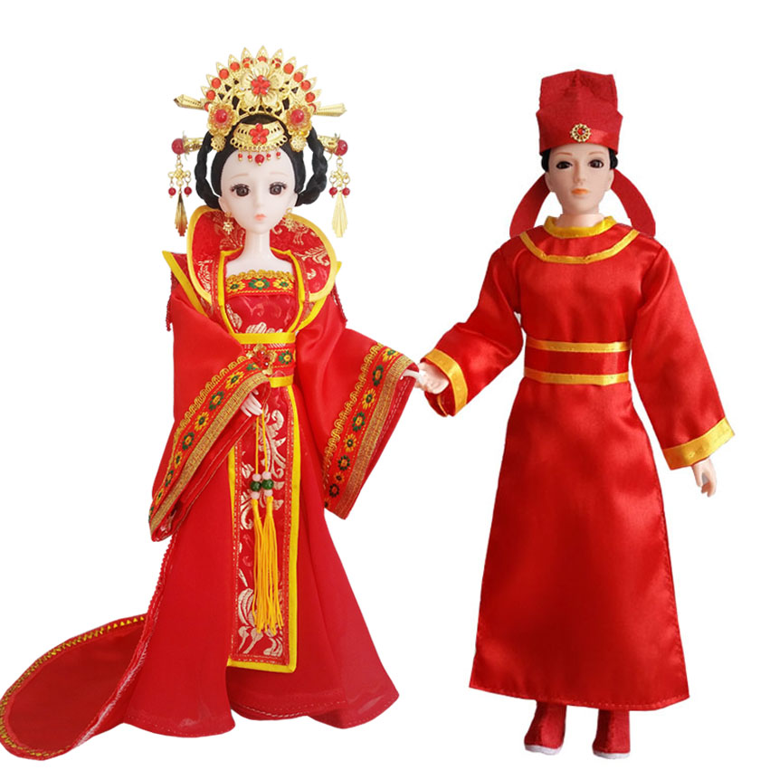 古装唐朝婚纱套娃娃新娘新郎一对