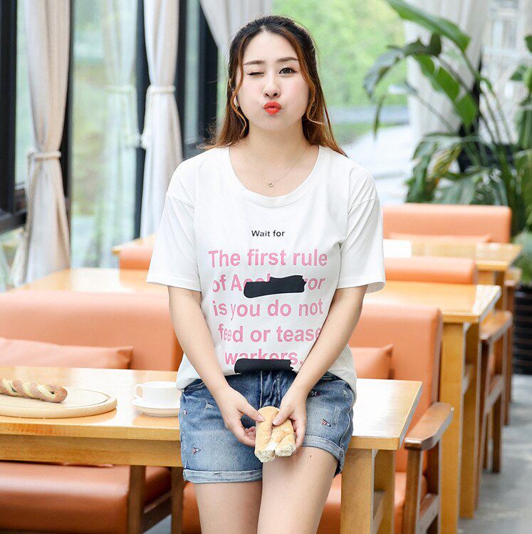 jacket Clothes & Accessories summer New products MM2018 fashion Couples dress personality letter Short sleeved Large Women's wear 0584in the Women's clothing/Boutique , Large size women  category - from Buy2taobao.com to provide professional Taobao agent buy service