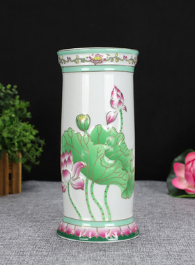 8寸陶瓷描金莲花插花瓶