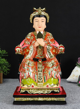 中式多款极彩泰山娘娘碧霞元君送子眼光绿石娘娘万山奶奶像摆件