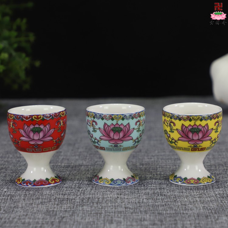 酒杯现代手工陶瓷中式佛前杯