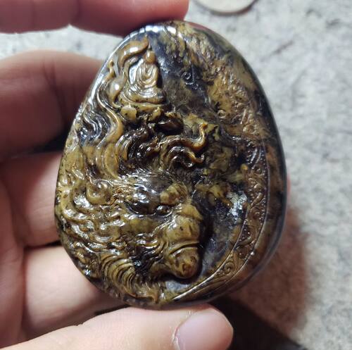 缅甸琥珀 花根珀 吊坠 坠子 37.5克 63MM