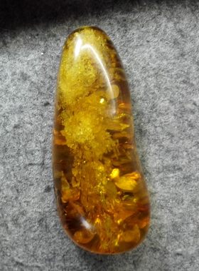 俄料回流款 天然爆花 大吊坠 坠子 带原皮 43.65克 85*34*21MM 信