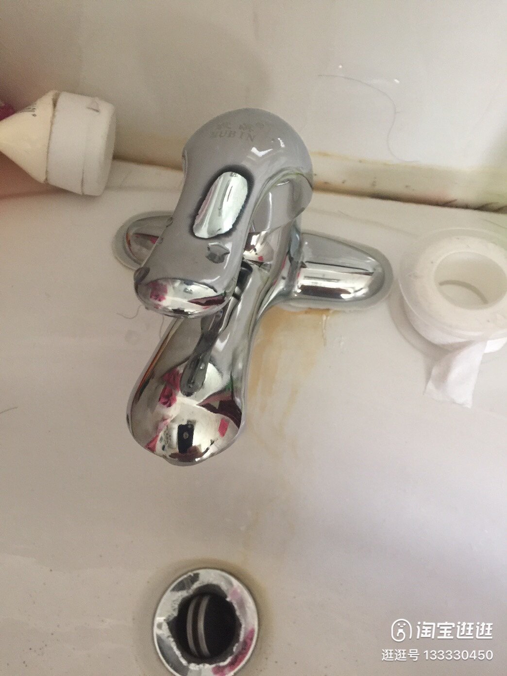 全铜卫生间洗手池洗脸台盆面盆双孔冷热水龙头浴室混水阀两联家用