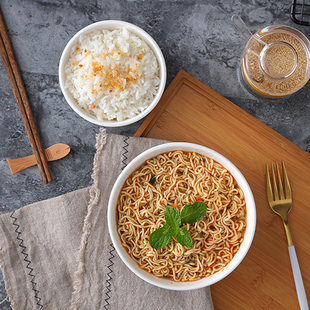 热卖纯白澳碗企口碗家用餐具大号碗陶瓷大汤碗创意面条碗8寸澳碗