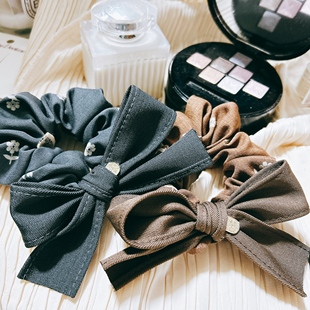 韩国进口东大门小香蝴蝶结复古韩剧同款 牛仔大肠发圈皮筋头绳