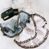 韩国进口东大门韩剧同款 rose复古民族刺绣大肠发圈皮筋头绳