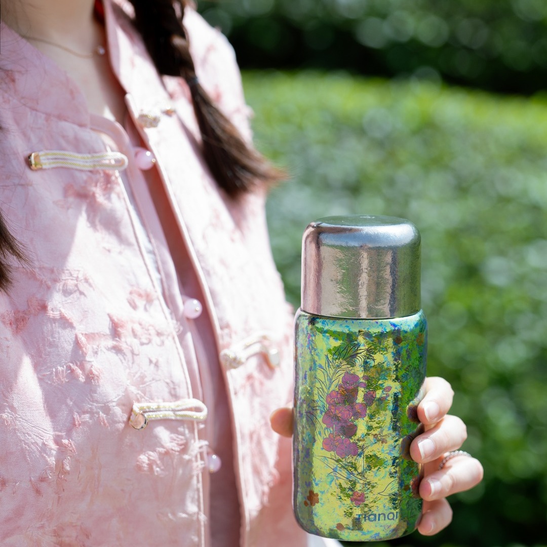 天沏纯钛双层钛焖泡茶杯320ml