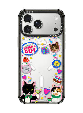 Lin小黑猫手机壳适用iPhone17ProMax苹果16PM可爱卡通创意14PM潮牌同款磁吸Magsafe11亚克力13男女12防摔外壳