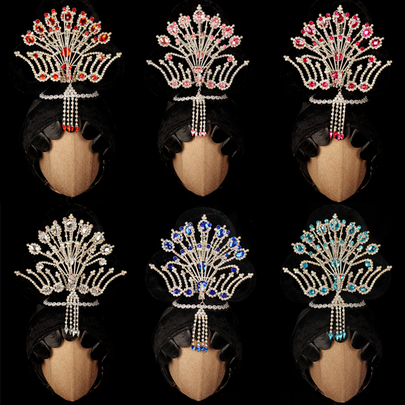 戏曲头饰女花旦全套戏剧头面京豫越剧青衣小姐五彩木钻正凤红大凤