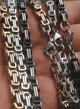 不锈钢饰品项链男士霸气手工链