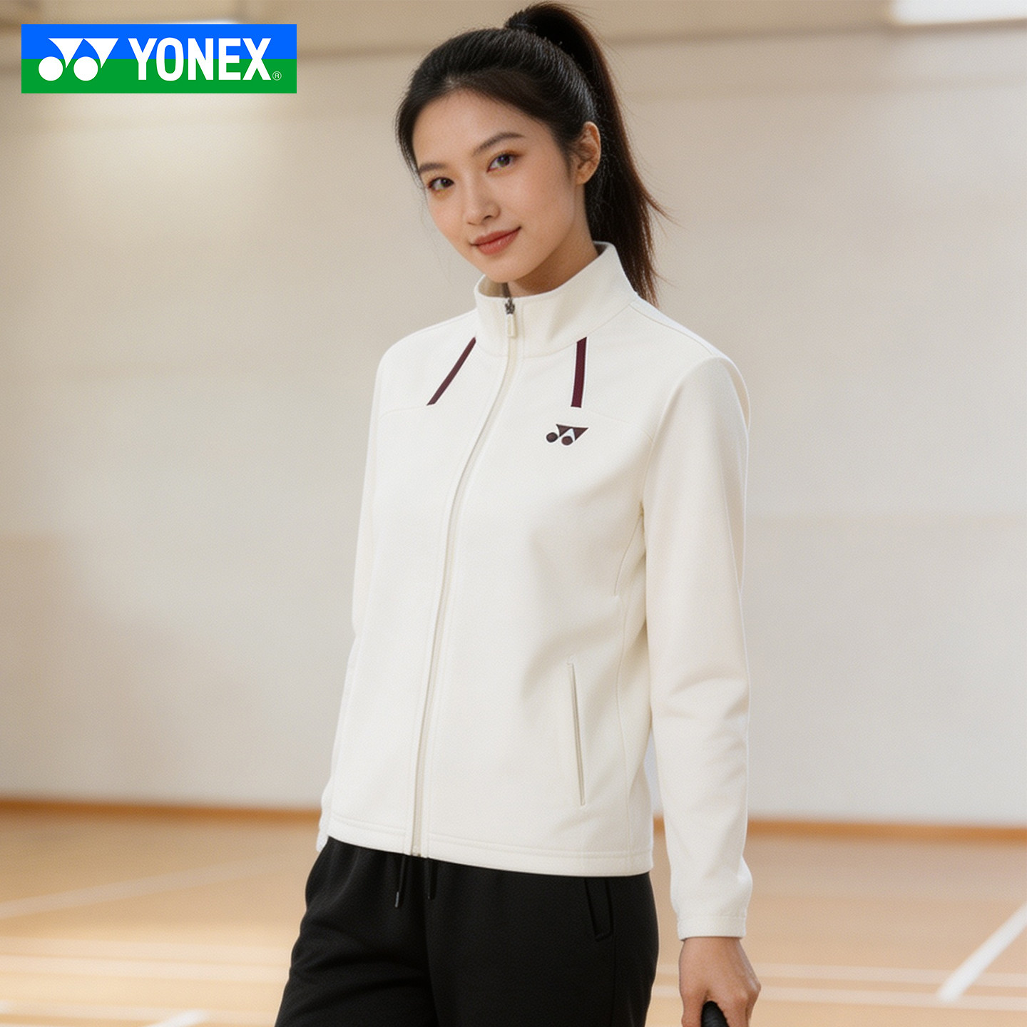 YONEX尤尼克斯羽毛球服男女款秋冬休闲运动外套长裤1501226BCR