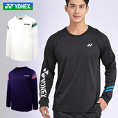 YONEX尤尼克斯羽毛球服yy休闲运动透气男女卫衣长袖 T恤1159325BCR