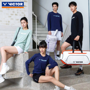 VICTOR威克多羽毛球服胜利男女款儿童款运动休闲长袖针织T恤65100