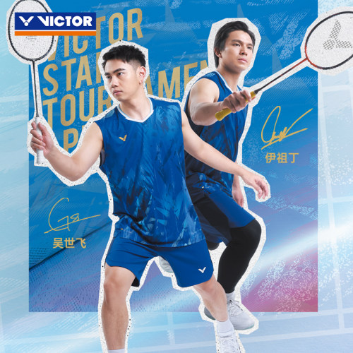 VICTOR威克多胜利羽毛球服男女款凉感抗菌针织运动短袖T恤R-55200