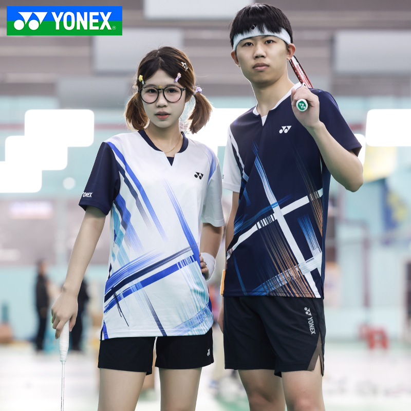 YONEX尤尼克斯YY羽毛球服男女运动短袖T恤透气110105BCR