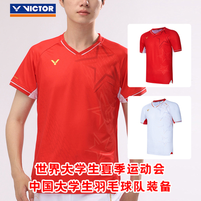 VICTOR威克多网羽毛球服胜利男女学生运动短袖T恤T-45005春夏
