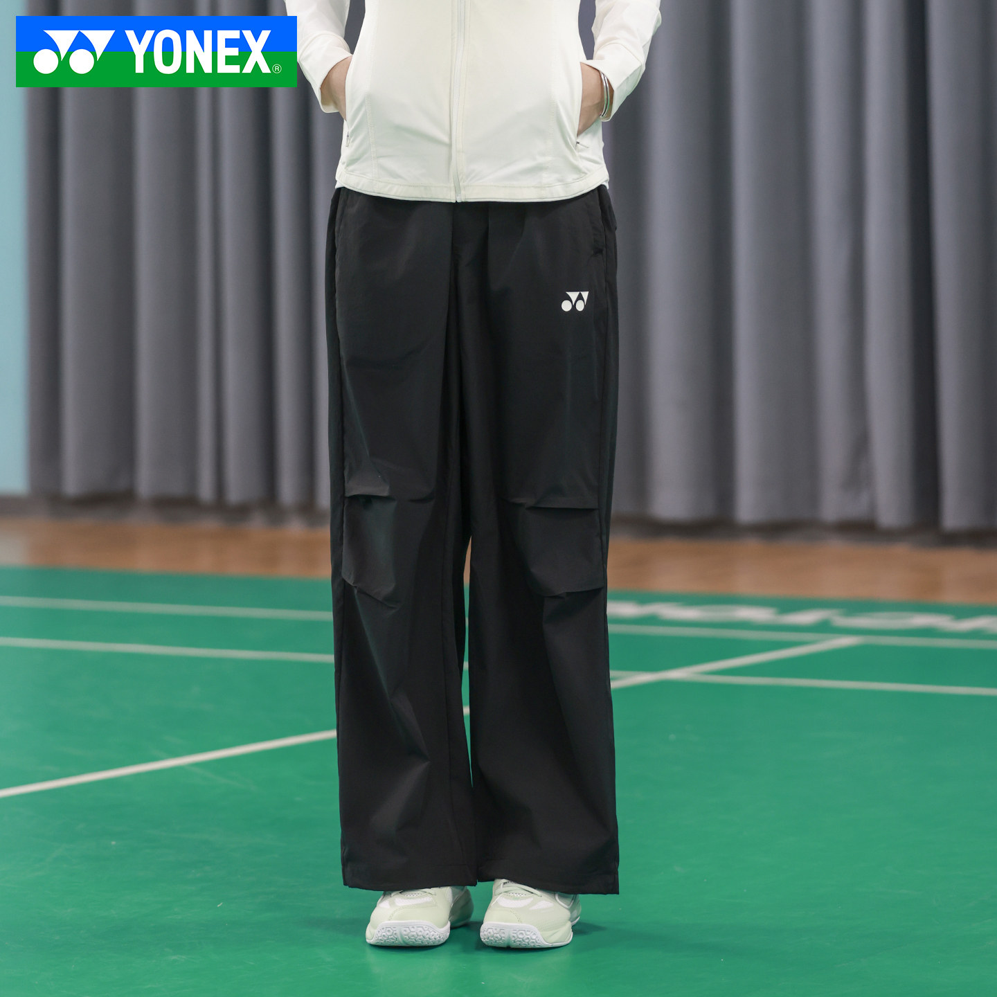 YONEX尤尼克斯羽毛球服yy男女款针织透气阔腿运动长裤1600626BCR