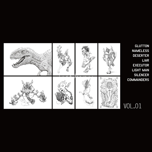 LichYoung 原创插画 黑白线条风格 复刻6寸明信片 怪童话