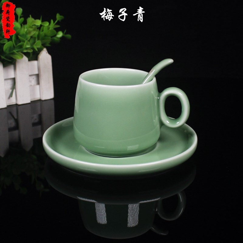 青瓷茶杯创意情侣咖啡杯