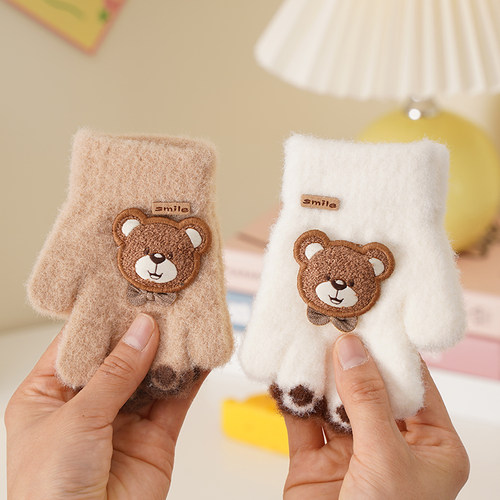 儿童冬季保暖手套1-2婴儿防寒薄款3-6岁上幼儿园宝宝分指男女五指