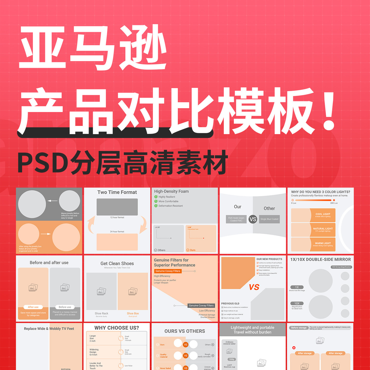 三川设计 跨境电商产品主图模板亚马逊主图电商主图模板psd模板图片
