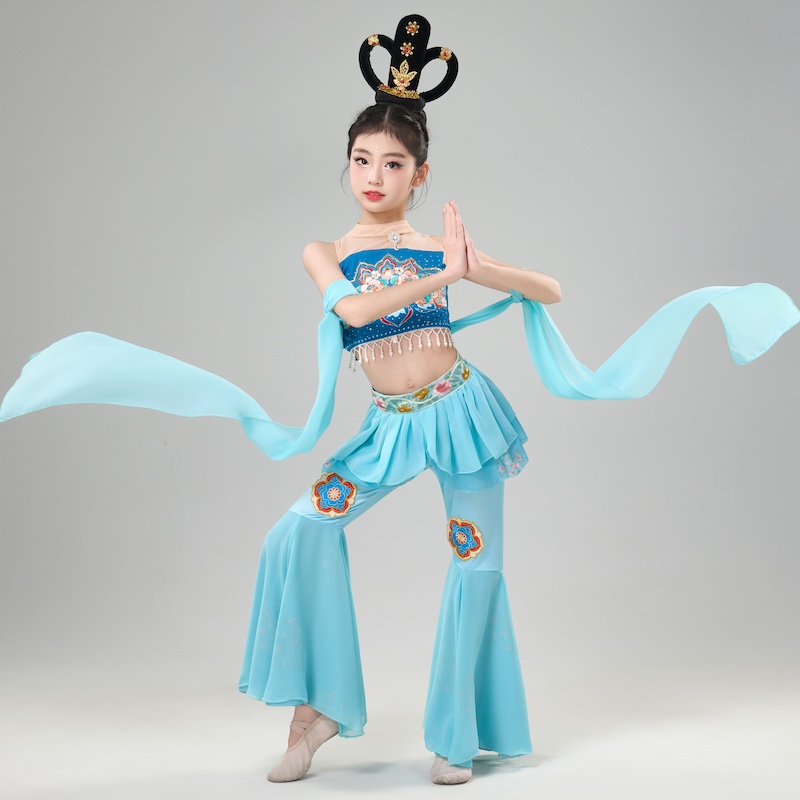 敦煌飞天舞蹈服女童汉服古典国风