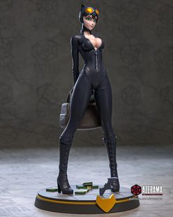 猫女(双体含支撑)Azerama版 已分件 3D打印模型stl数据文件