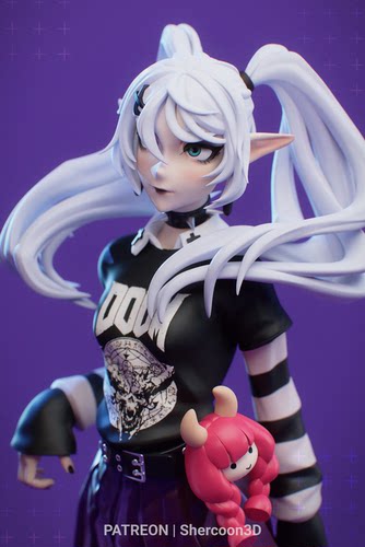 暗黑版芙莉莲(含支撑) SherCoon版 已分件 3D模型Stl文件