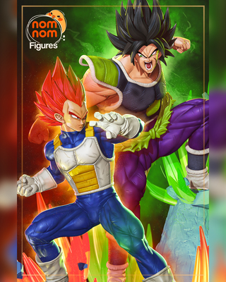 《龙珠》贝吉塔vs布罗利含支撑 Nomnom版本 已分件 3D模型Stl文件