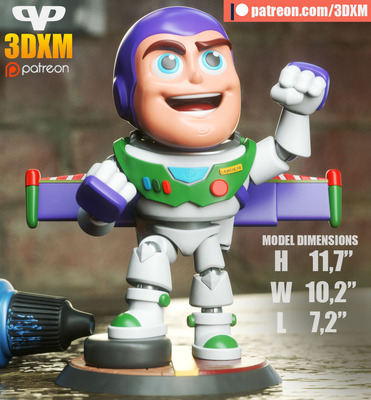 Q版巴斯光年Buzz Lightyear 3D打印模型stl数据文件