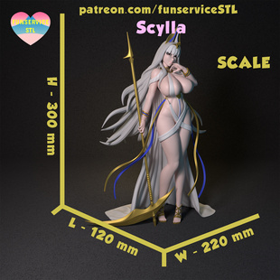 《碧蓝航线》斯库拉(双体) Funservice版 已分件 3D模型Stl文件