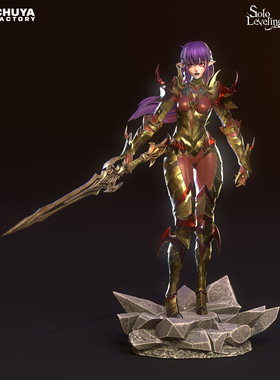 《我独自升级》艾希尔(含支撑) Chuya版 已分件 3D模型Stl文件