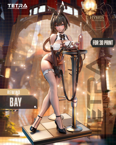 兔耳朵贝伊(双体含支撑) Hybris版 已分件 3D模型Stl文件