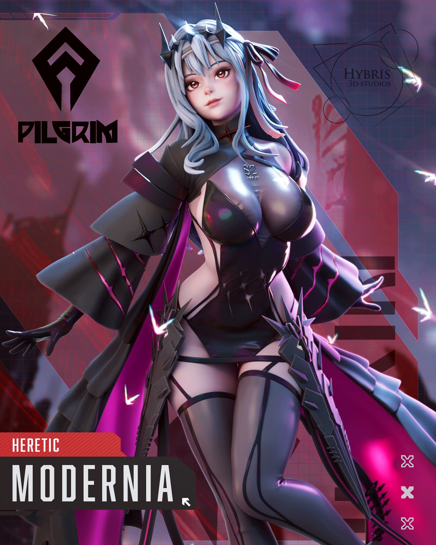 《胜利女神：妮姬》神罚(含支撑) 已分件 3D打印模型stl数据文件