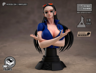 《海贼王》妮可·罗宾半身像 IMM版 已分件 3D模型Stl文件