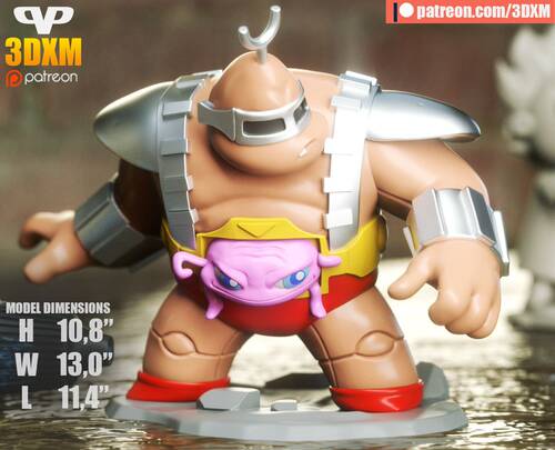 Q版朗格Krang 3D打印模型stl数据文件
