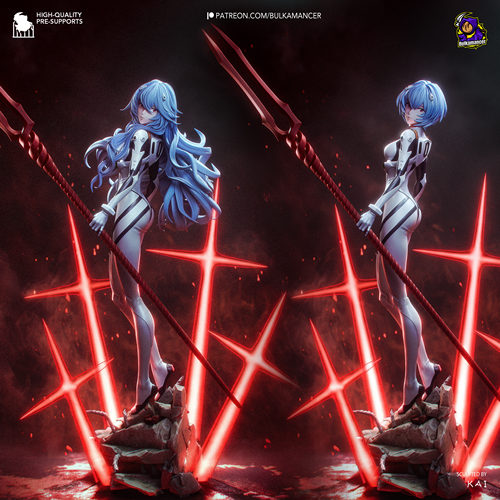 绫波丽‌(含支撑) Bulkamancer版 ‌ 已分件 3D模型Stl文件