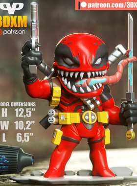 Q版毒侍Venompool 3D打印模型stl数据文件
