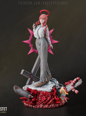 《电锯人》%玛奇玛(含支撑) Bastet版 已分件 3D模型Stl文件